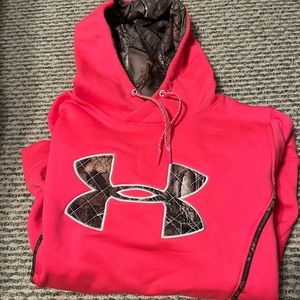 Women’s Under Armour Pink and Camo Hoodie - M
